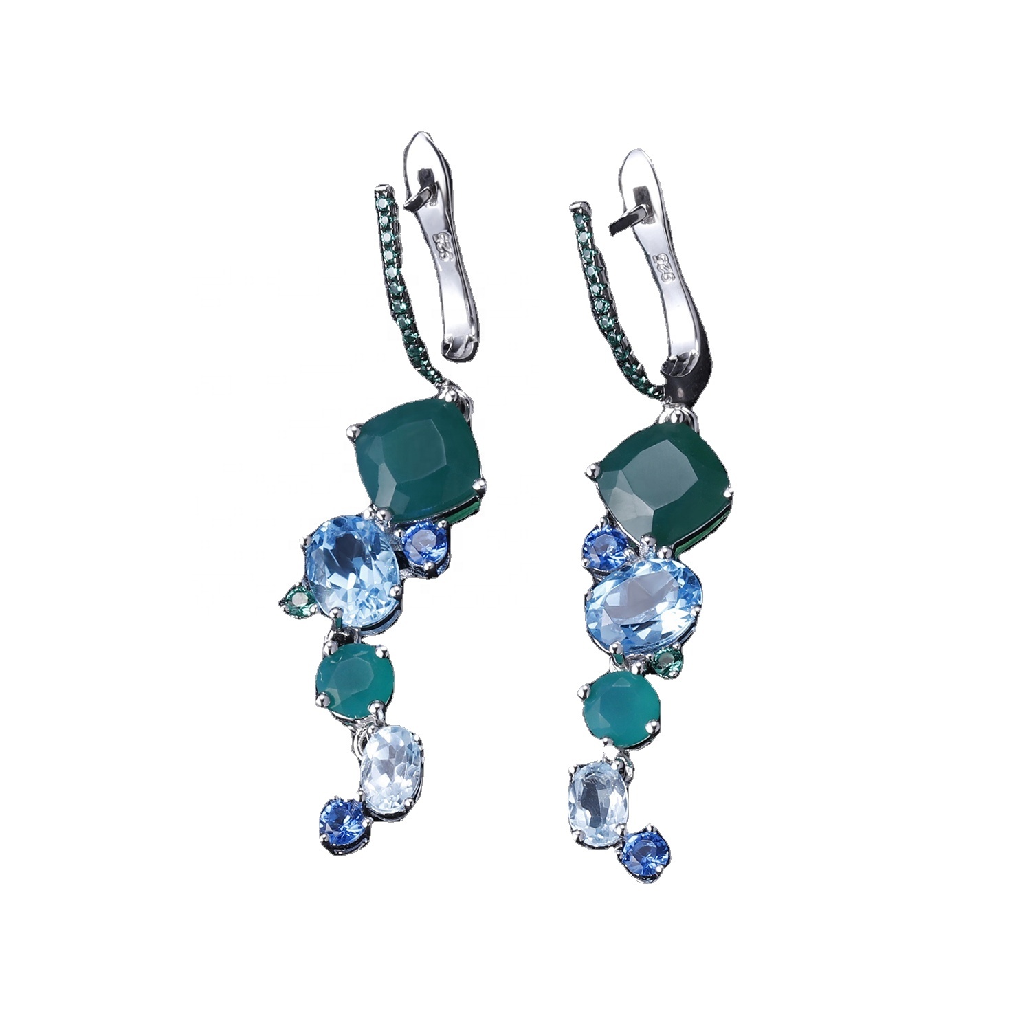 Siamond Eserrings / Turquoise Mhete / Sapphire mhete 23