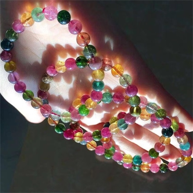 Reglabl trese kòd Tourmaline Chaplèt Braslè Pyè presye Yoga pwaye braslè Bijou 43