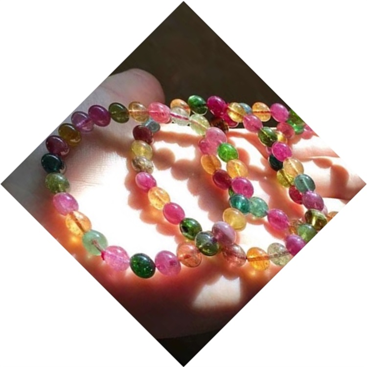 Reglabl trese kòd Tourmaline Chaplèt Braslè Pyè presye Yoga pwaye braslè Bijou 45