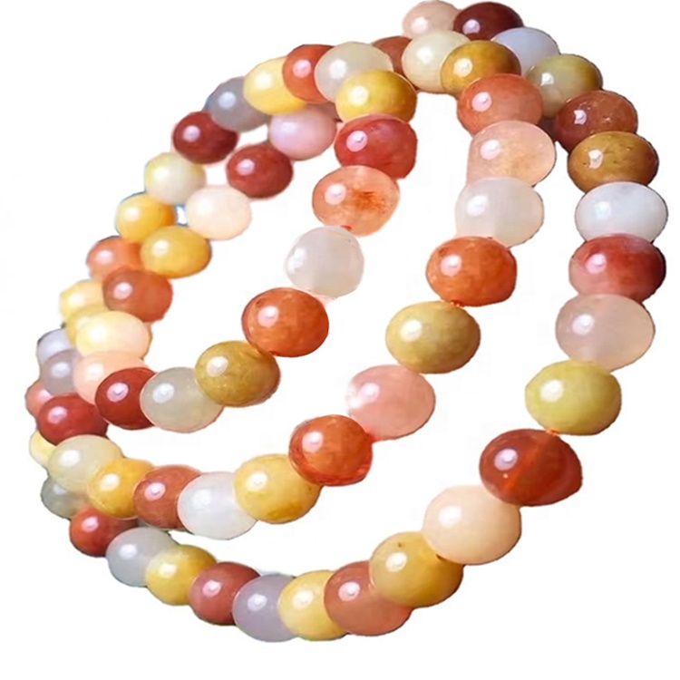 Perle rotonde di giada di seta dorata fanno dei gioielli del braccialetto di seta dorata della giada liscia liscia liscia perline dell'oro perline di giada dell'oro Fornitura all'ingrosso 15 pollici 34