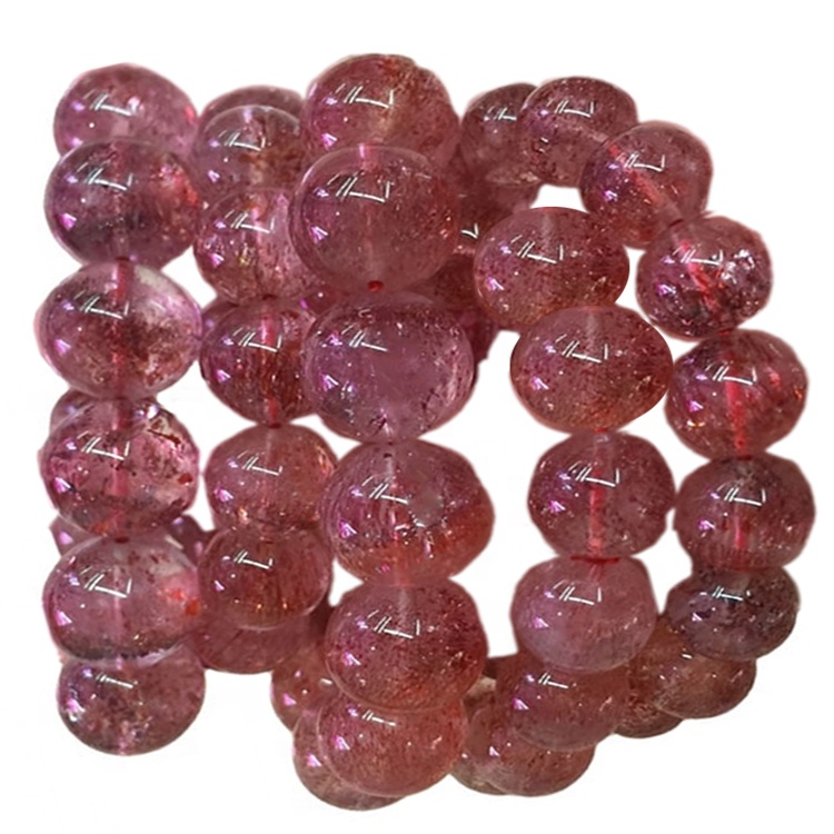 Stærstu hringlaga perlur rauð Jarðarberjakvars armband gera heildsölu 30