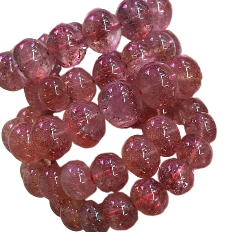 Stærstu hringlaga perlur rauð Jarðarberjakvars armband gera heildsölu 32