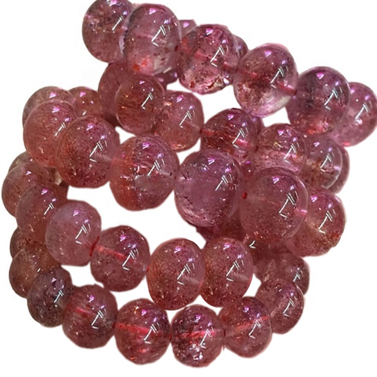 Stærstu hringlaga perlur rauð Jarðarberjakvars armband gera heildsölu 34