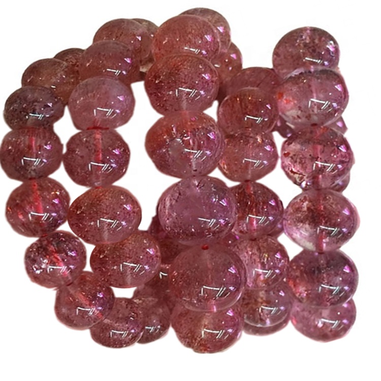 Stærstu hringlaga perlur rauð Jarðarberjakvars armband gera heildsölu 36