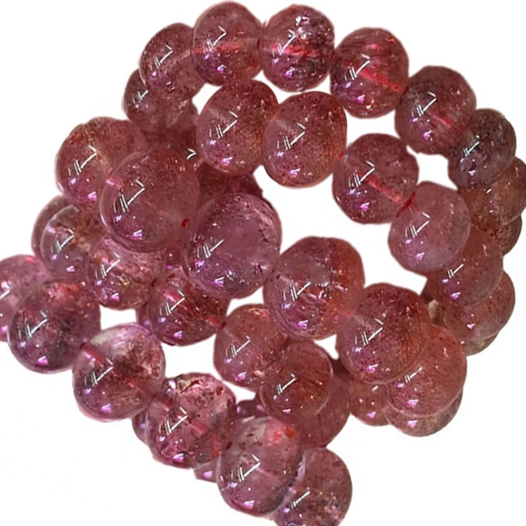 Stærstu hringlaga perlur rauð Jarðarberjakvars armband gera heildsölu 38