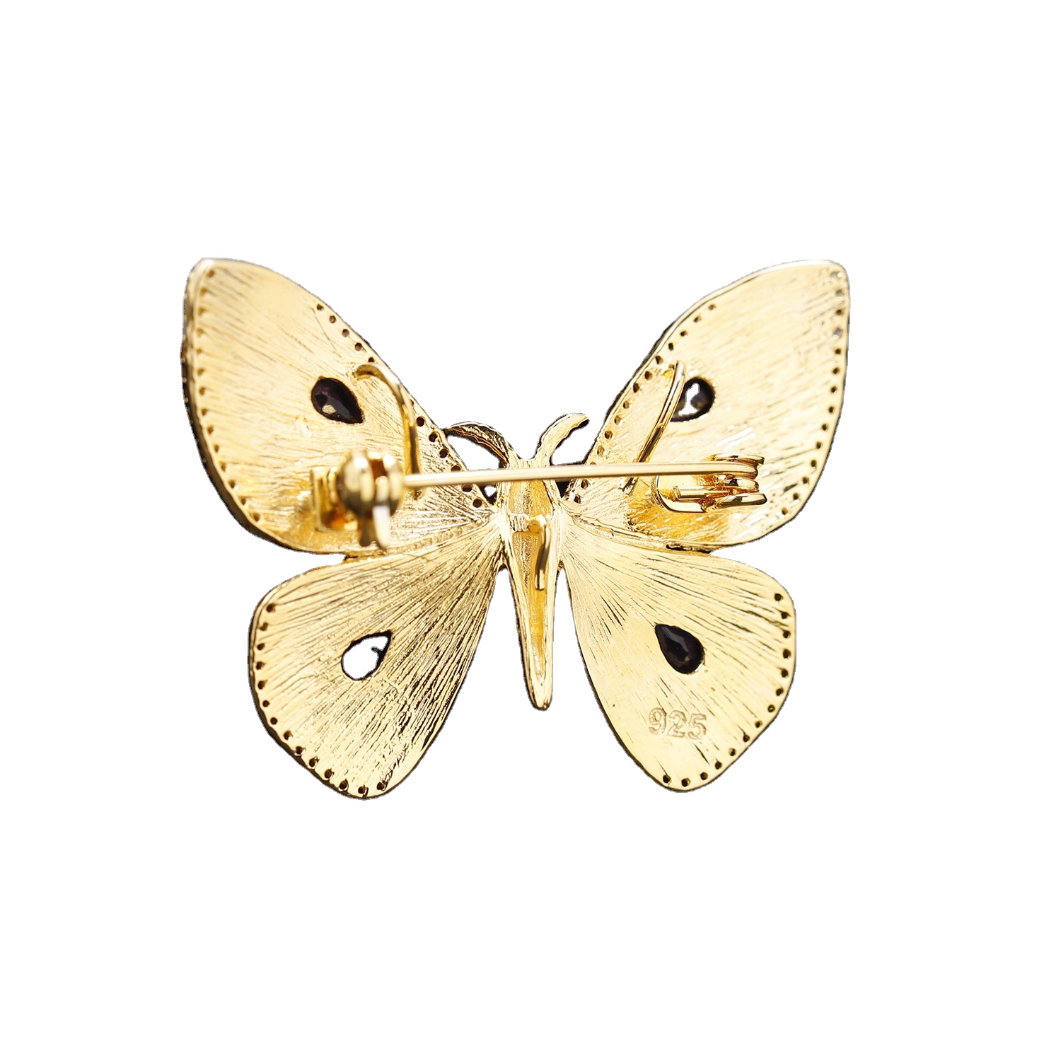 Butterfly Form Goud-plated Inlaid AMETHYST NECTLACE-pendant 15