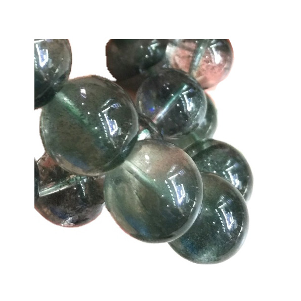 Qualità del braccialetto con filo di quarzo fantasma fantasma verde da 8 mm con sfera liscia di vendita calda 32