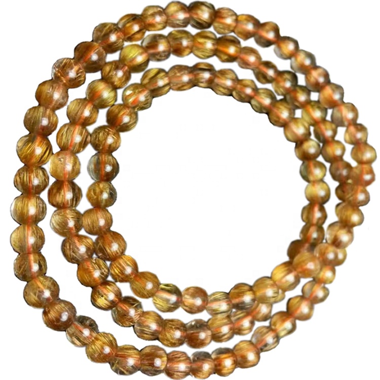 Bracciale con perline di quarzo rutilato ORO Quarzo rutilato oro brasiliano 27