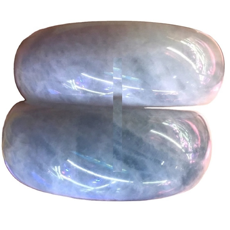 Chất lượng tốt tùy chỉnh Milky Aqua Đá quý bangle Trang sức 55.8mm Tự nhiên Aquamarine bangle Chữa bệnh Đá cổ họng Clearing Chakra Cleansing 30