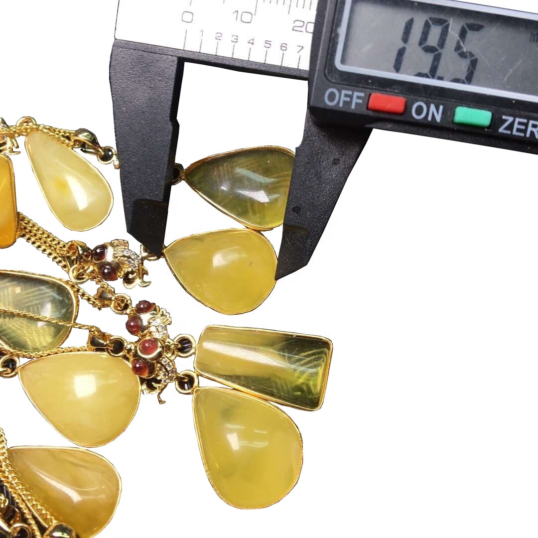 100% נאַטירלעך הויך קוואַליטעט אַמבער ינליי זילבער פּענדאַנט 7