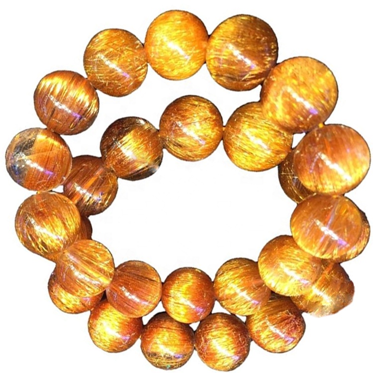 비즈 스트레치 팔찌 구리 금홍석 석영 천연 브라질 팔찌 고품질 천연 브라질 구리 금홍석 석영 39