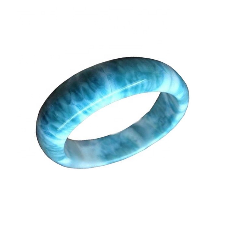 Genuino Natural Larimar Bangle Blue Gemstone Dominica Bracelets Natural Larimar Bangle para mujer para joyería de bricolaje 37
