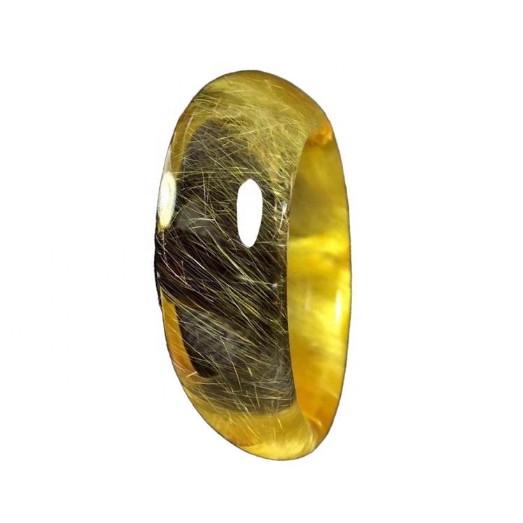 Brazalete de cuarzo de topaz de piedras preciosas genuinas Hacer al por mayor certificado natural amarillo cuarzo redondo brazalete brazalete 35
