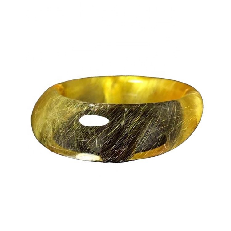 Brazalete de cuarzo de topaz de piedras preciosas genuinas Hacer al por mayor certificado natural amarillo cuarzo redondo brazalete brazalete 37