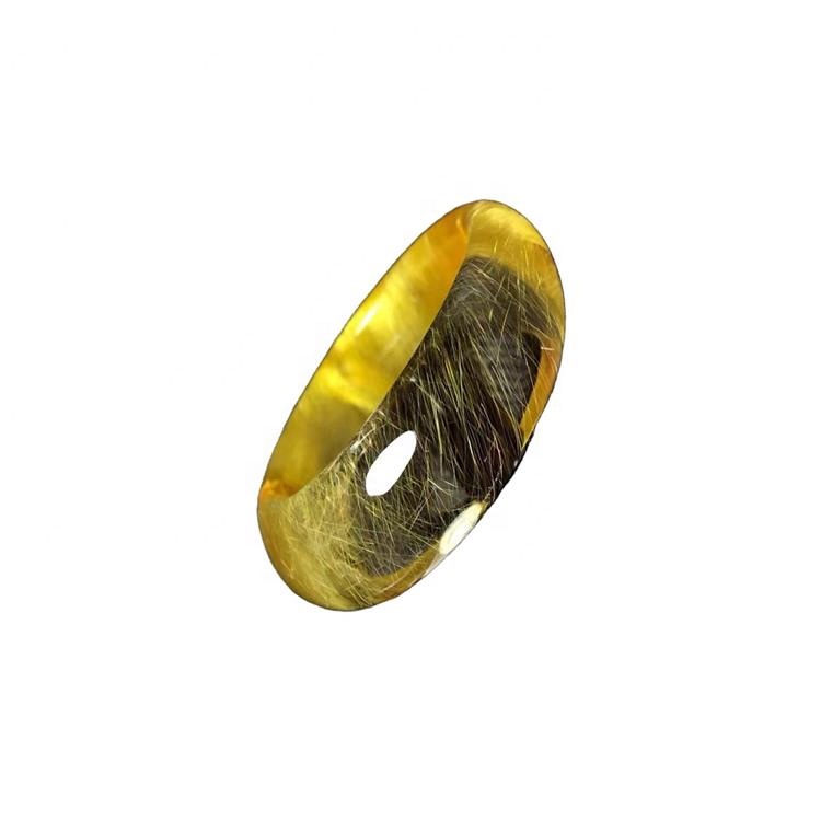 Brazalete de cuarzo de topaz de piedras preciosas genuinas Hacer al por mayor certificado natural amarillo cuarzo redondo brazalete brazalete 39