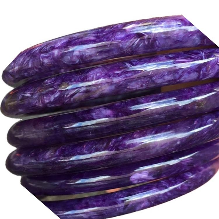 Բնական Darrk Purple Charoite Banglesoul Stonestrong Physgymotional HealingRelieves Stresslarge Charoite 35