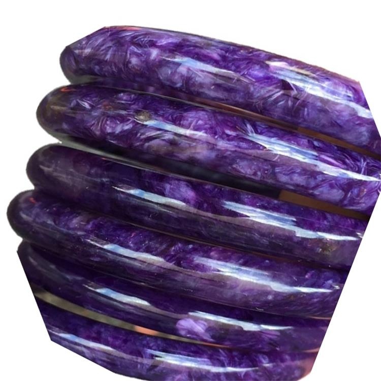 Բնական Darrk Purple Charoite Banglesoul Stonestrong Physgymotional HealingRelieves Stresslarge Charoite 37