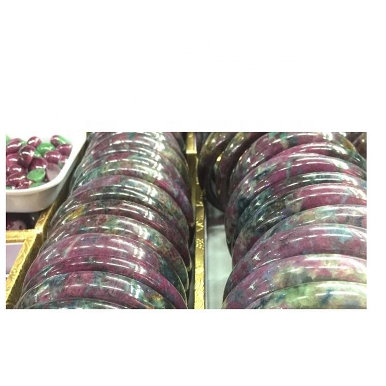 Naturalmente epidote pulseras ruby ​​zoisita brazalete raro rubí sólido zoisite brazalete brazalete 57mm hermoso color múltiple gradiente 27