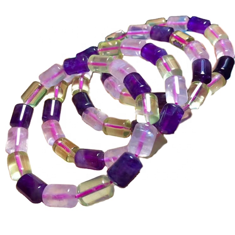 ഉയർന്ന നിലവാരമുള്ള അമേത്തിസ്റ്റ് സിട്രീൻ റോസ് ക്വാർട്സ് ബ്രേസ്ലെസ് ബ്രേസ്ലെസ് ഹെയ്ഡ് ബ്രേസ്ലെറ്റ് 30