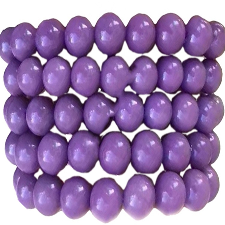 Flutt frá USA Purple Phosphosiderite Armbönd Natural Round Perlur Stretch Armband 34