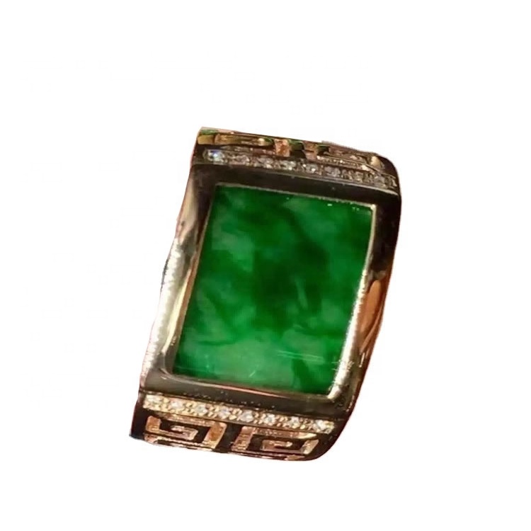 Berkualiti tinggi 18k emas Emerald Ring dan Bangle Beetery Gelang Emerald Hijau Tulen 33