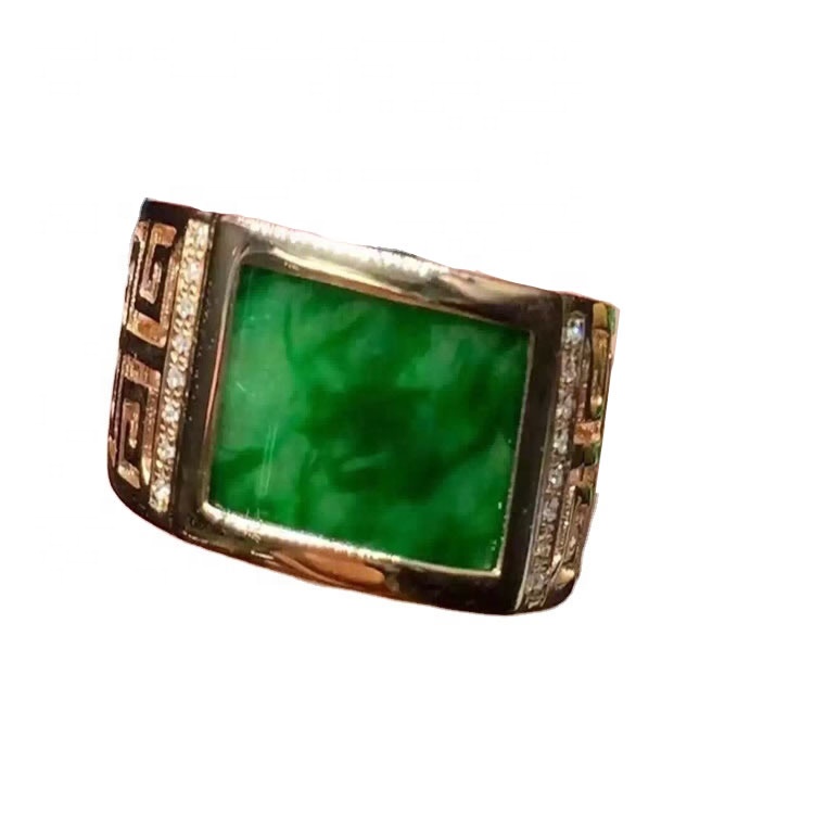 Berkualiti tinggi 18k emas Emerald Ring dan Bangle Beetery Gelang Emerald Hijau Tulen 35