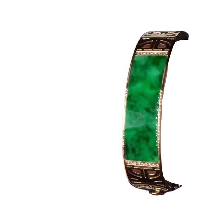 Berkualiti tinggi 18k emas Emerald Ring dan Bangle Beetery Gelang Emerald Hijau Tulen 37