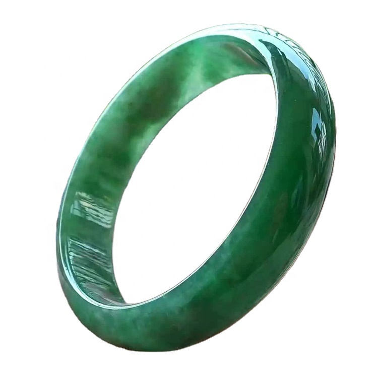 China Lieferant Großhandel Smaragd Edelstein Bangle100% Hohe Qualität Natürliche Grün Jade Armbänder Dame Reine Smaragd Trockene Jadeeite CH 37