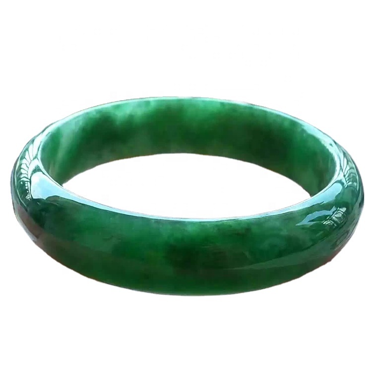 China Lieferant Großhandel Smaragd Edelstein Bangle100% Hohe Qualität Natürliche Grün Jade Armbänder Dame Reine Smaragd Trockene Jadeeite CH 39