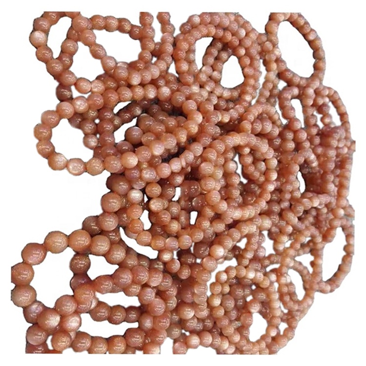 10 mm Sunstone Stretch Bracelet Golden Smooth Round Hạt Vàng Đính cườm Vòng đeo tay 30