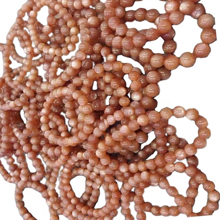 10 mm Sunstone Stretch Bracelet Golden Smooth Round Hạt Vàng Đính cườm Vòng đeo tay 32