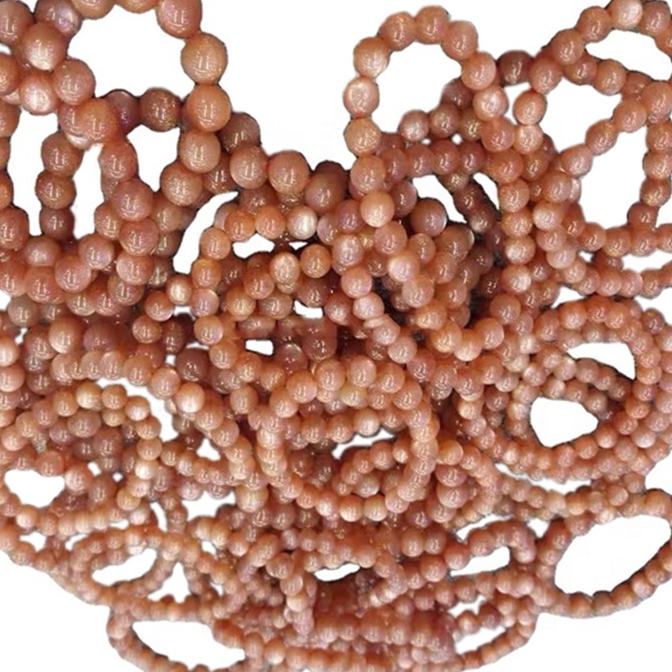 10 mm Sunstone Stretch Bracelet Golden Smooth Round Hạt Vàng Đính cườm Vòng đeo tay 34