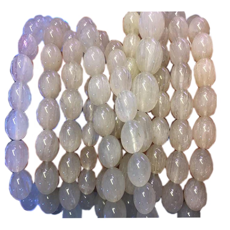 PRODOTTO MIGLIORE VENDENTE PRODOTTO NATURATO Bianco Rutilato Quartz Bracciale rotondo perline 29