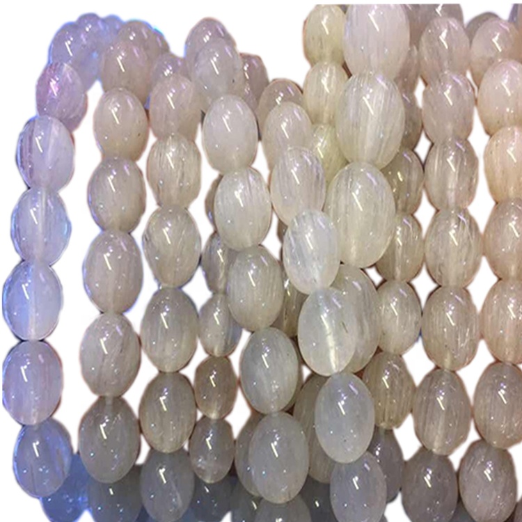 PRODOTTO MIGLIORE VENDENTE PRODOTTO NATURATO Bianco Rutilato Quartz Bracciale rotondo perline 33