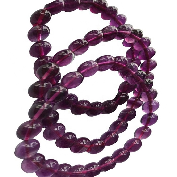 Braccialetto fluoritico Forma rotonda perline non riscaldata 32