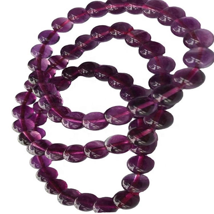 Braccialetto fluoritico Forma rotonda perline non riscaldata 34