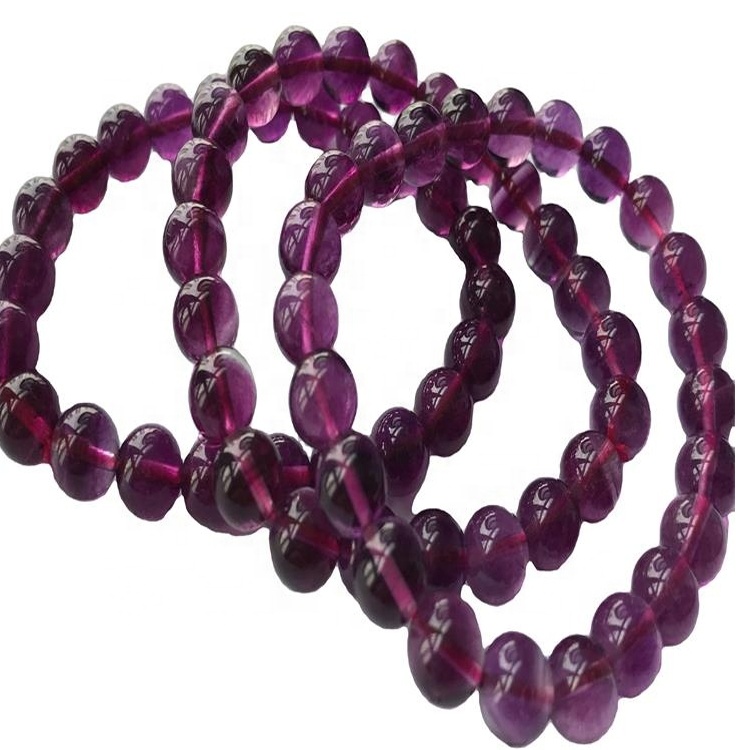 Braccialetto fluoritico Forma rotonda perline non riscaldata 30