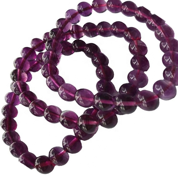 Braccialetto fluoritico Forma rotonda perline non riscaldata 38