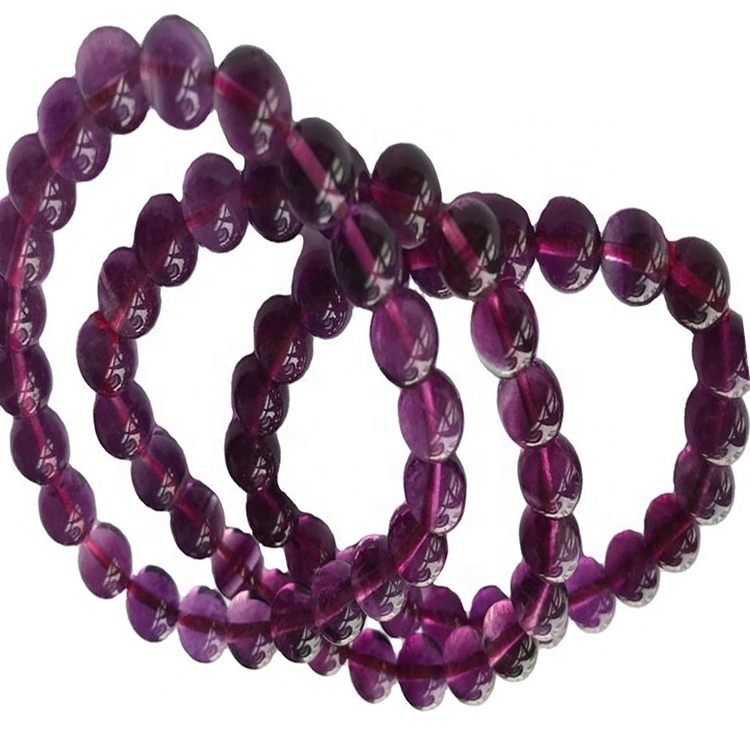 Braccialetto fluoritico Forma rotonda perline non riscaldata 36