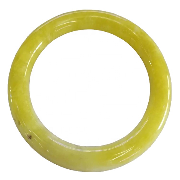 Amarillo Smithsonita Brazalete Hacer al por mayor Calcita natural Smithsonite Crystal Gemstone Bangle Todo el brazalete de melocotón amarillo Huanglong 27