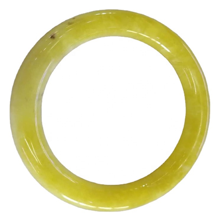 Amarillo Smithsonita Brazalete Hacer al por mayor Calcita natural Smithsonite Crystal Gemstone Bangle Todo el brazalete de melocotón amarillo Huanglong 33