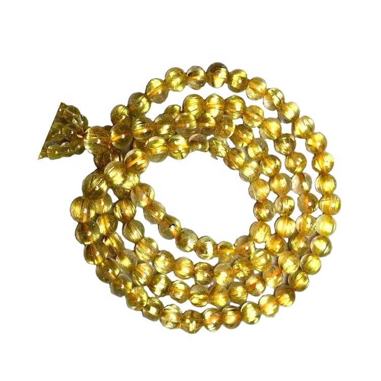 Natuurlike en hoë kwaliteit goue gerutileerde kwarts edelsteen ketting 30