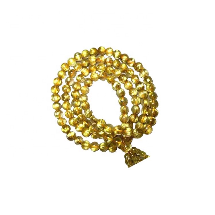 Natuurlike en hoë kwaliteit goue gerutileerde kwarts edelsteen ketting 34