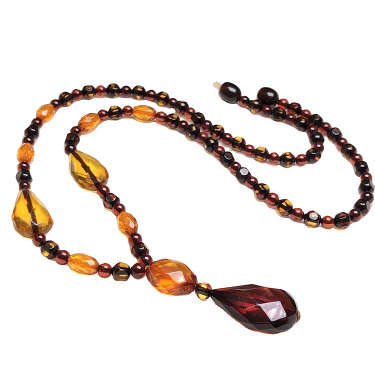 Wholesale Natirèl Amber Dantisyon kolye 36