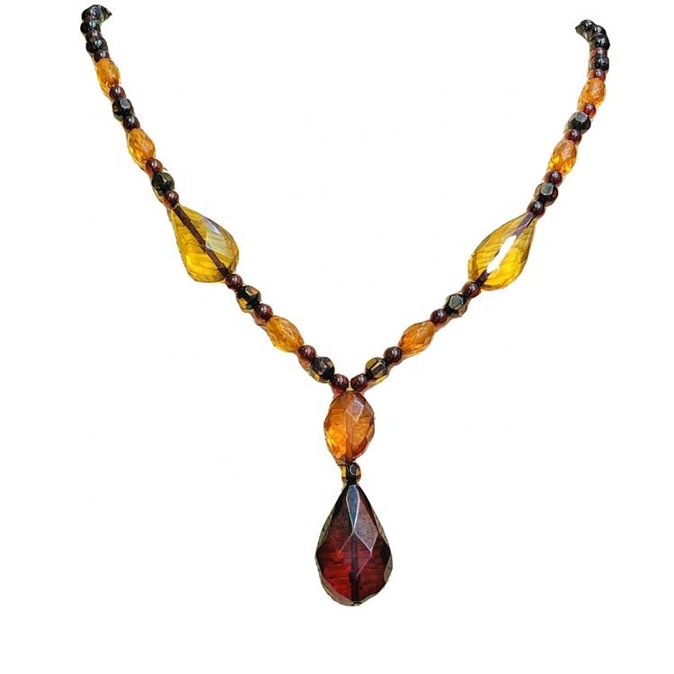 Wholesale Natirèl Amber Dantisyon kolye 34