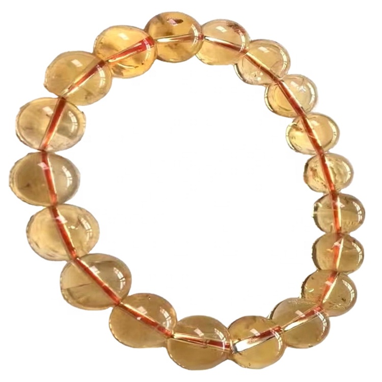 Đá cô dâu mặc tự nhiên Citrine Geodes Hạt để bán Giá vòng tay 34