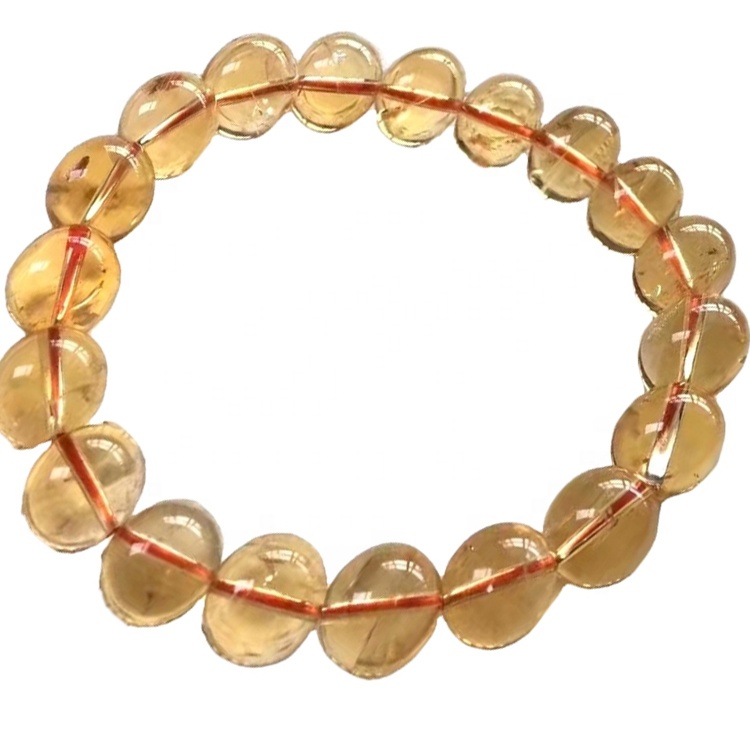 Đá cô dâu mặc tự nhiên Citrine Geodes Hạt để bán Giá vòng tay 32