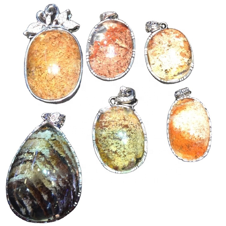 Gemstone Accessoire natuerlik polychrome Ghost Quartz Phantom Quartz Pendant 7