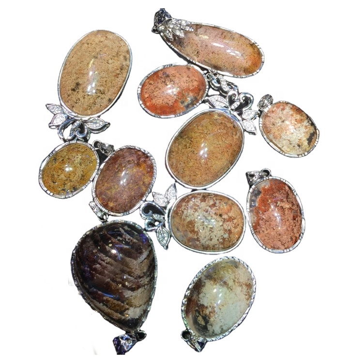 Gemstone Accessoire natuerlik polychrome Ghost Quartz Phantom Quartz Pendant 13