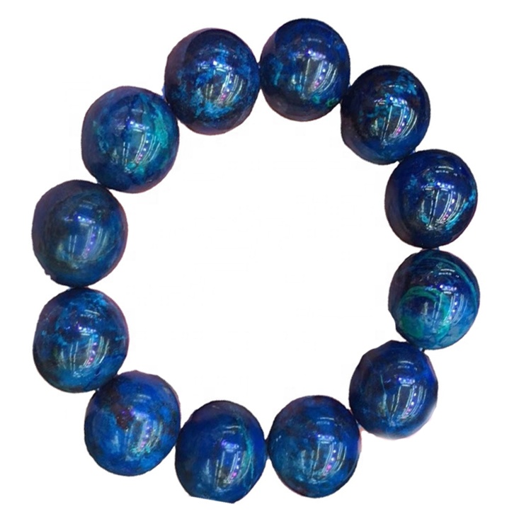Chrysocolla Stone Beads Еластична гривна Gemstone Beads Stretch гривна Chtysocolla 34